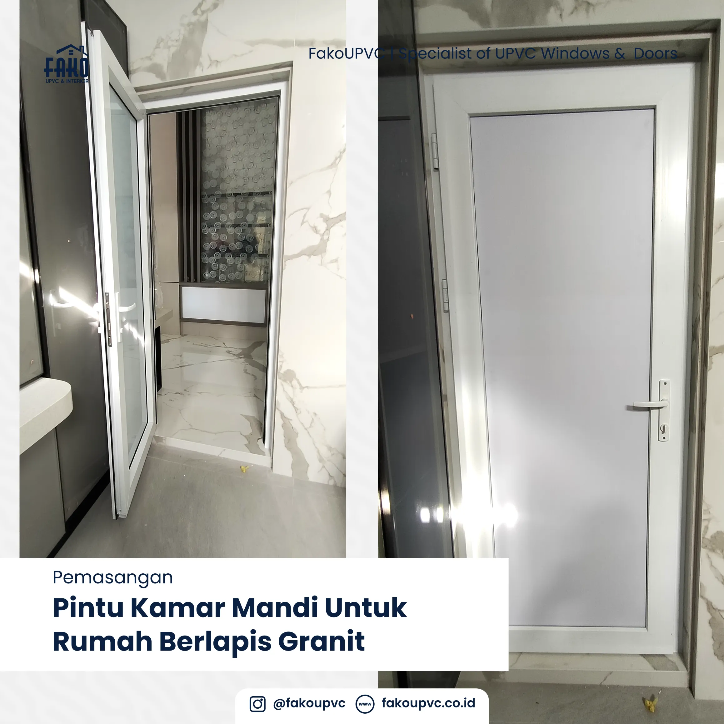 Pintu Kamar mandi untuk rumah berlapis granit